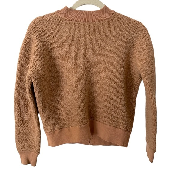 Vince Wool Boucle Knit Teddy Zip Front Bomber Jacket Sweater XS - Picture 7 of 10